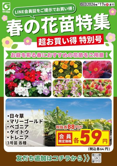 LINE友だち限定 超お買い得チラシ特別号 春の花苗特集
