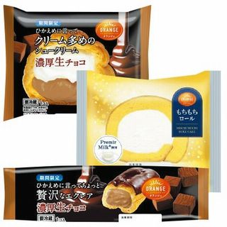 ひかえめに言ってクリーム多めのシュークリーム(チョコ)/ひかえめに言ってちょっと贅沢なエクレア(チョコ)/もちもちロール