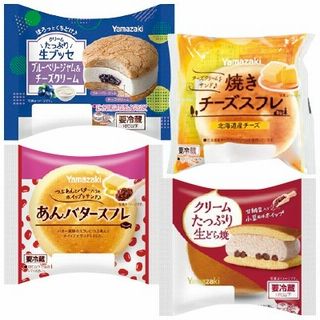 生ブッセ ブルーベリージャム&チーズクリーム/焼きチーズスフレ/あんバタースフレ/クリームたっぷり生どら焼き甘納豆