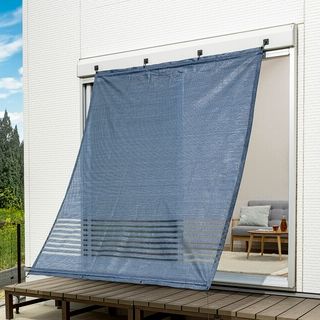 光・紫外線をカットする風通しのよいサンシェード ネイビー 幅200cm 高さ240cm