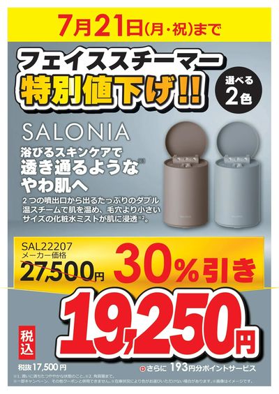 フェイススチーマー特別値下げ