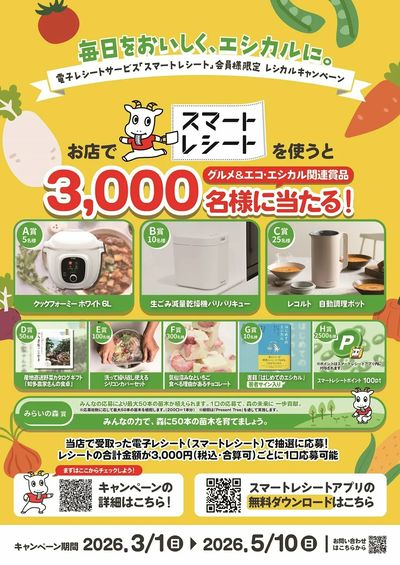 綿半のお店でスマレシを使うと抽選で豪華賞品が当たっちゃう!