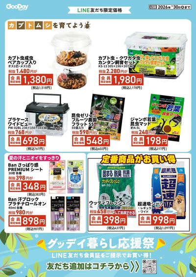 LINE友だち限定 グッデイ暮らし応援祭チラシ 裏面