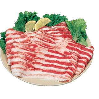 国産 豚バラ(うす切) 100g当り