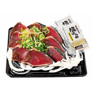 塩ぽん酢で食べるカツオのっけ盛り
