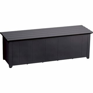 静かに開閉できるアルミ収納ベンチ ブラック 幅150cm 奥行45cm 高さ48cm