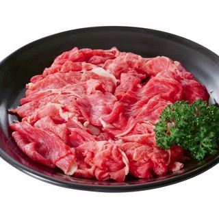 国産 牛モモ又はカタ切り落とし 100g当り