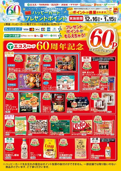 12/16日~1/15日 ハッピーカードプレゼントポイント