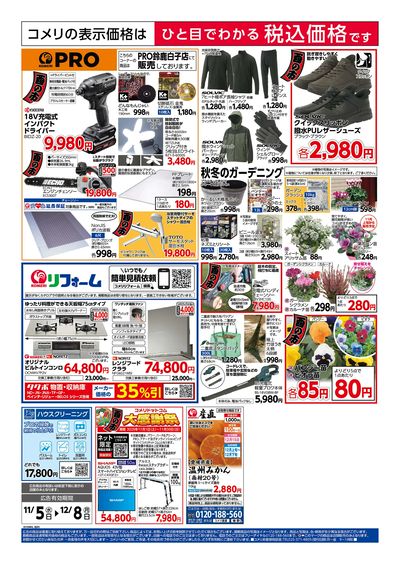 コメリハード&グリーン 11/5号 酉の市 ウラ