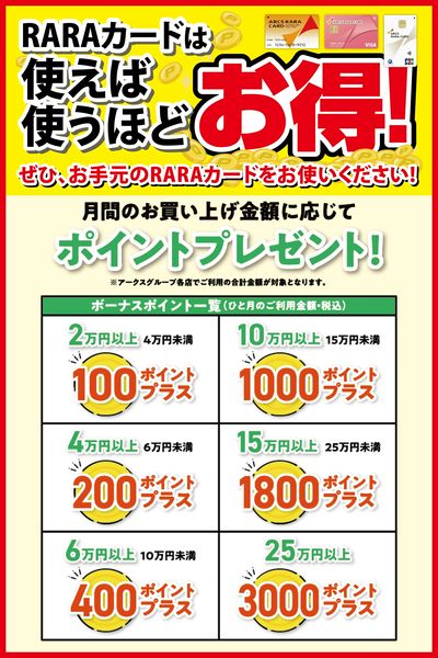 RARAカードは使えば使うほどお得!
