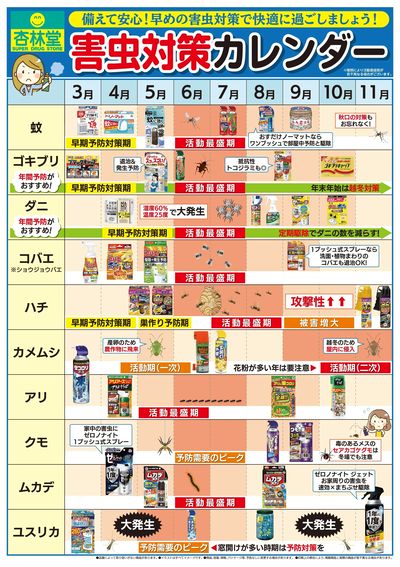 害虫対策カレンダー