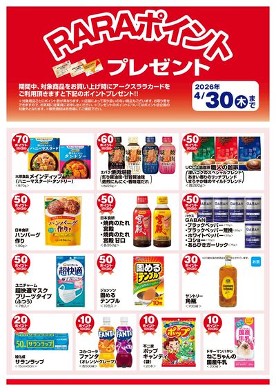 4月RARAポイントプレゼント