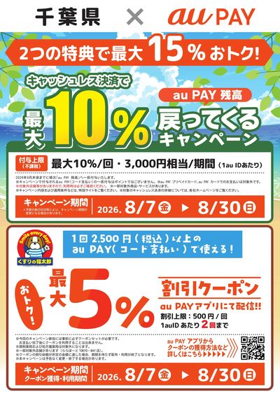 千葉県キャッシュレスCP×auPayクーポン