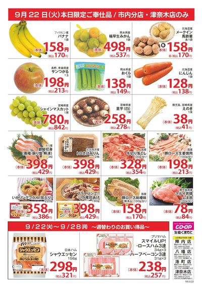 9月22日 毎週恒例 コープ火曜市