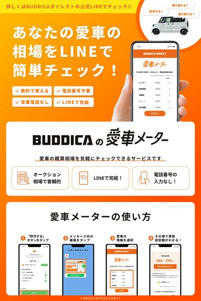お車のLINEで簡単相場確認「愛車メーター」|バディカダイレクト