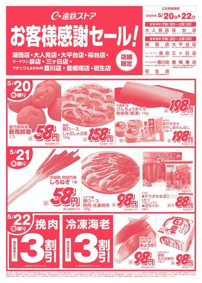 湖西店・大人見店・大平台店・桜台店・フードワン泉店・三ヶ日店・豊川店・豊橋曙店・初生店チラシ