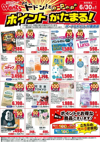 6/1~6/30 ウォンツボーナスポイントチラシ
