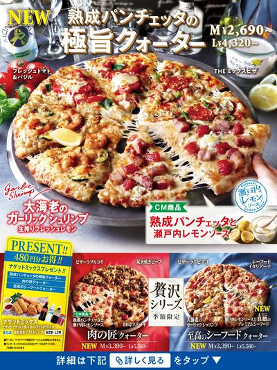 ナゲットミックスプレゼント!おすすめクォーターピザ