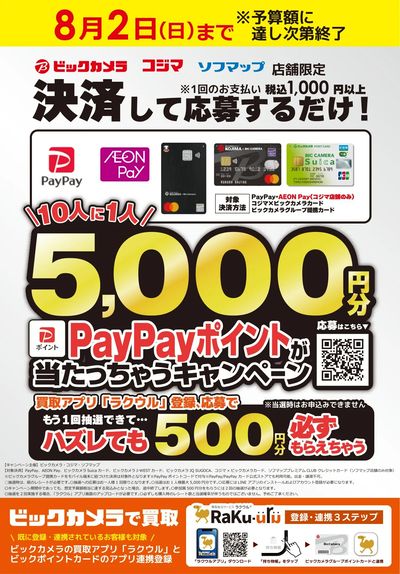 10人に1人PayPayポイント5,000円分 が当たっちゃうキャンペーン