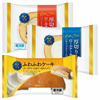 ふわふわケーキ(チーズクリーム)/厚切りロールケーキ(コーヒー/ホイップ)
