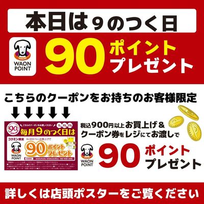 今日はお得な9のつく日♪