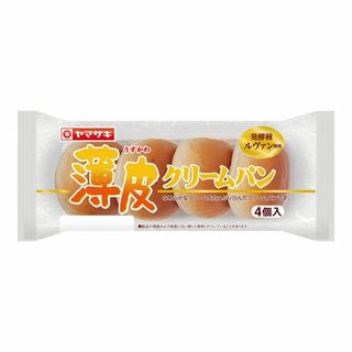 山崎製パン 薄皮 クリームパン 4個入