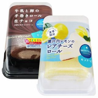 牛乳と卵の手巻きロール(生チョコ)/瀬戸内レモンのレアチーズロール
