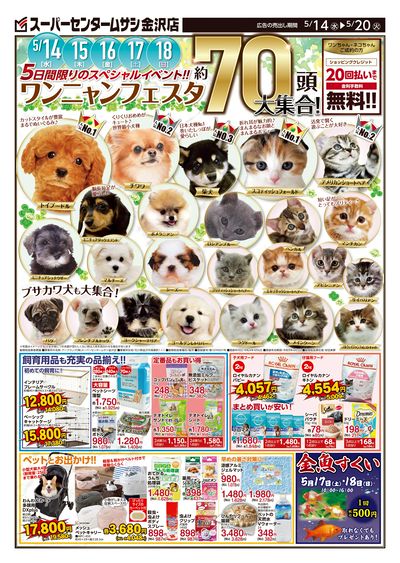 スーパーセンタームサシ金沢店5月14日号チラシ