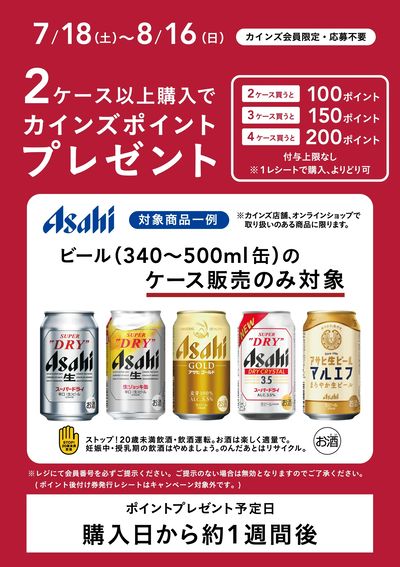 アサヒビールポイントバック1弾