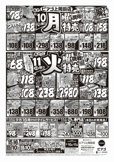 8月10日(月)~8月11日(火)