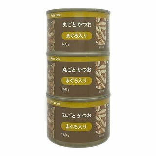 Pet'sOne キャットミール 丸ごとかつお まぐろ入り 160g 3缶パック