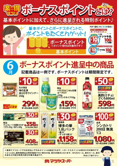 6月のボーナスポイント進呈商品(一例)