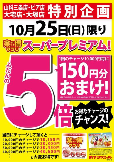 10/15は、楽得マプリスーパープレミアム!