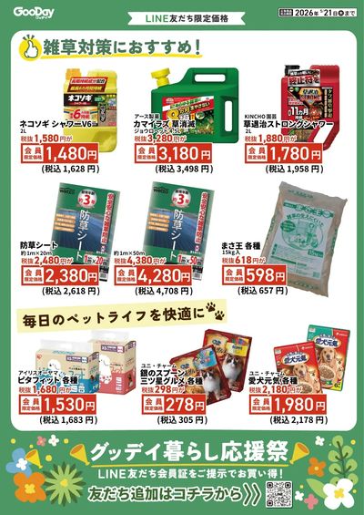 LINE友だち限定 グッデイ暮らし応援祭チラシ 裏面