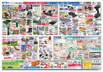 コメリパワー 3/7号 決算市 ウラ