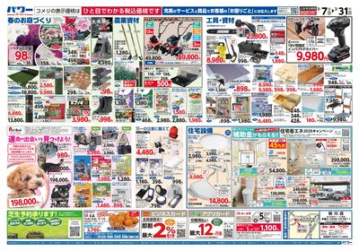 コメリパワー 3/7号 決算市 ウラ