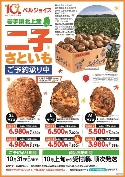 二子さといもギフトご予約承り中