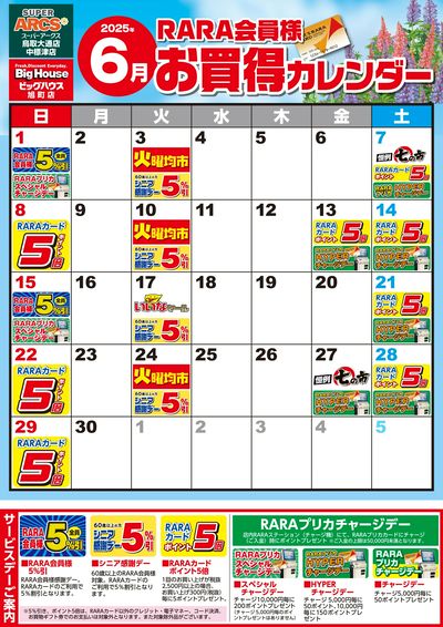 【SABH】RARA会員様6月お買得カレンダー