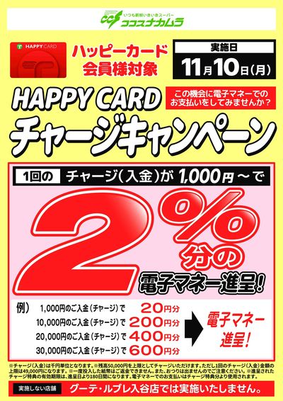 ハッピーカードチャージCP!