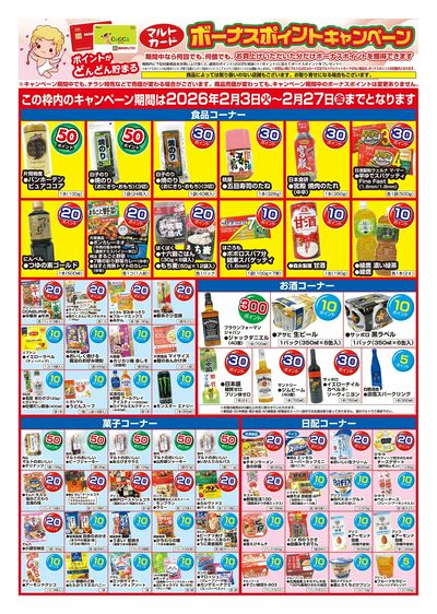 マルトカード ボーナスポイントキャンペーン(表)