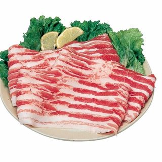 国産 豚バラうす切 100g当り