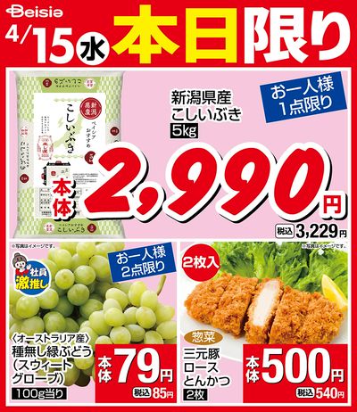 4/15限りのお買い得!