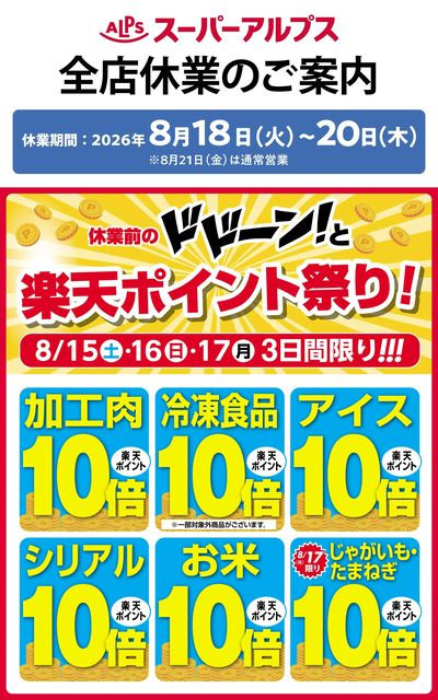 休業前の楽天ポイント祭り