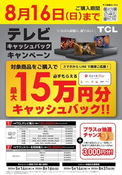 キャッシュバックキャンペーン