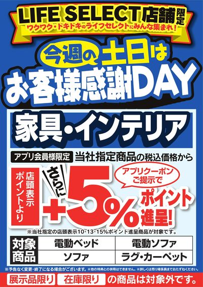 今週の土日はお客様感謝DAY 家具・インテリア
