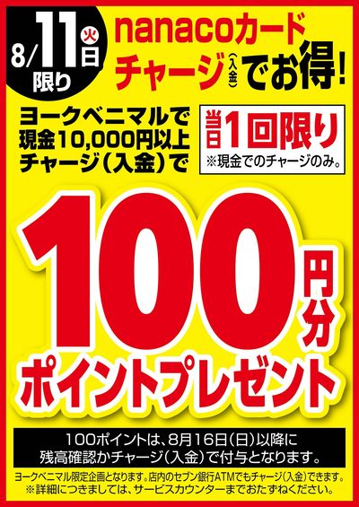 8/11はnanacoチャージでお得!