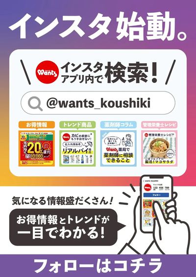ウォンツ インスタ始動