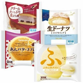 クリームたっぷり生どら焼き甘納豆/生ドーナツ(ミルクホイップ)/あんバタースフレ/ふわふわスフレ(ホイップカスタード)