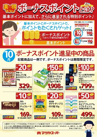 10月のボーナスポイント進呈商品(一例)