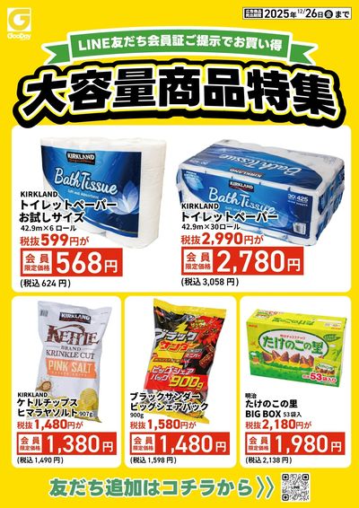 LINE友だち限定 大容量商品特集チラシ